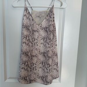 LOFT Women's Snake Print Camisole - Cream and Gray